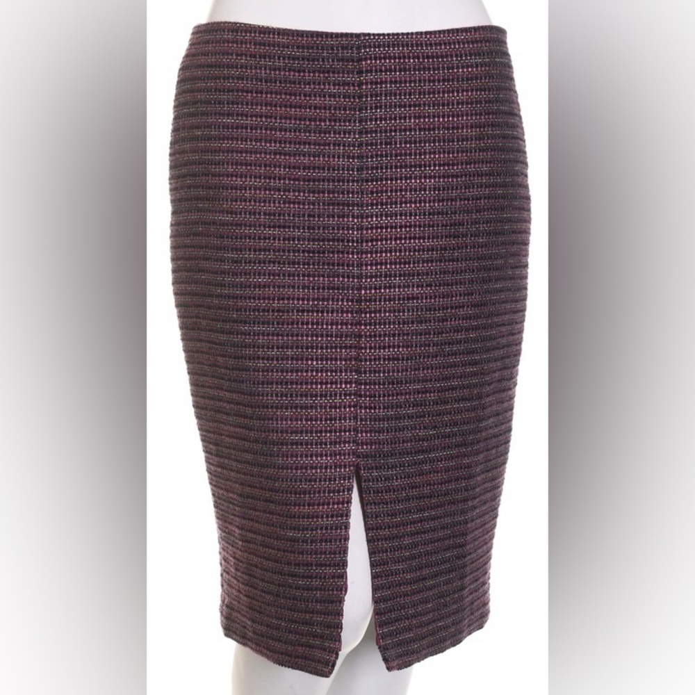 Boden Size 6L Metallic Pink/Purple Tweed Front Slit Pencil Skirt